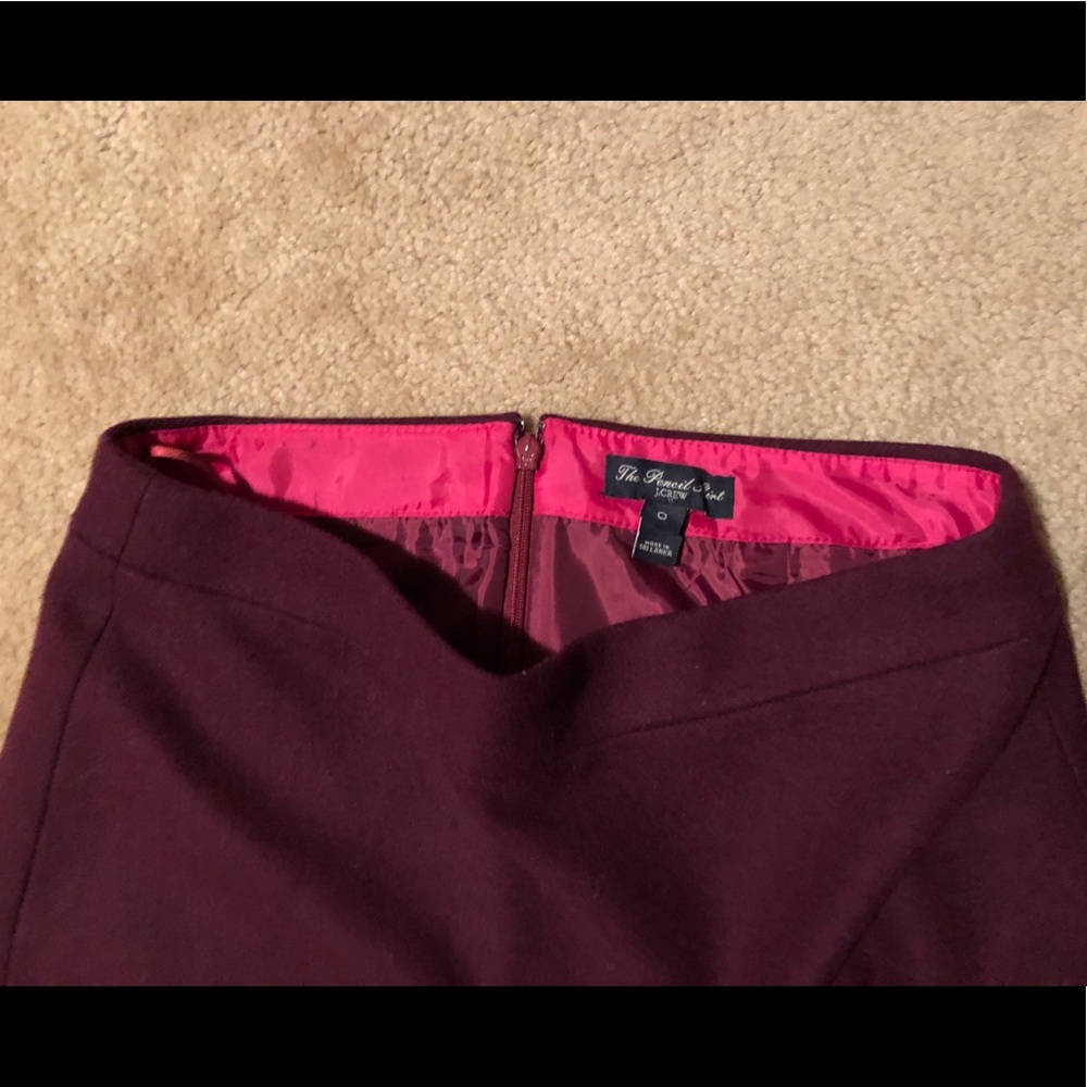 NWOT J. Crew Maroon Pencil Skirt - Picture 1 of 5